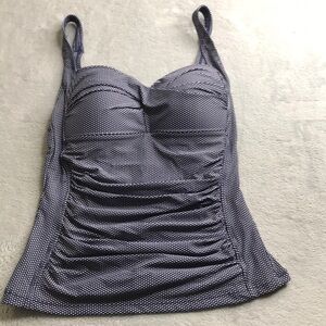 Nip Tuck Swim‎ Blue Polka Dot Tankini Top Size 4